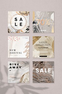 Abstract online sale background mockup set