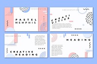 Pastel Neo Memphis presentation template pack vector