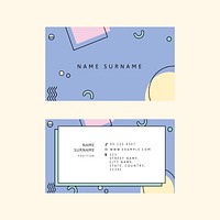 Business card template vector pastel tone set