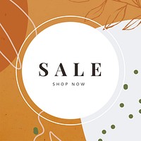 Abstract botanical Memphis sale template vector