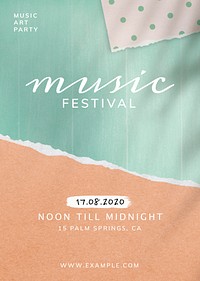 Music festival noon till midnight vector