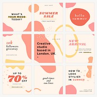 Instagram ad template vector for sale set