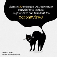 Pets can not transmit coronavirus social template source WHO vector
