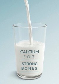 Calcium for strong bones poster template mockup
