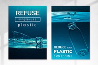 Stop using plastic campaign poster template set mockup