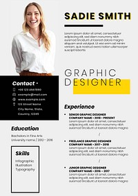 Creative editable CV template downloadable psd resume for designers