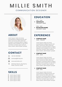 Minimal Resume editable template vector CV builder for professionals