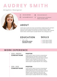 Creative editable CV template downloadable psd resume for designers