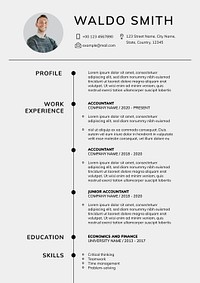 Stylish editable CV template downloadable psd resume for professionals and entry level positions