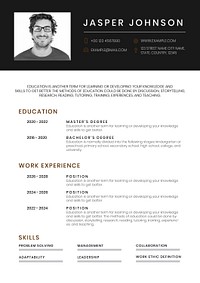 Professional business editable CV template downloadable psd resume