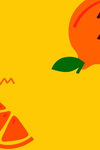 Tangerine fruit on a yellow background design resource 