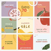 Instagram ad template vector for sale set