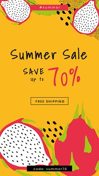 Summer sale up to 70% off template vector 