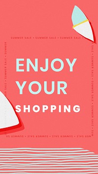 Enjoy your shopping summer sale template vector 
