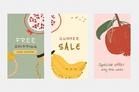 Online summer sale promotion template set vector