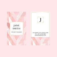 Business card template vector feminine style set