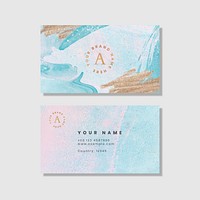 Colorful watercolor business card vector