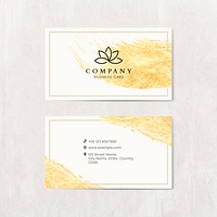 Golden brush stroke on a business card vector