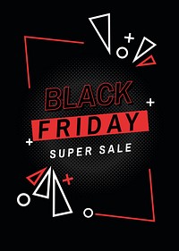 Red Black Friday psd super sale banner template