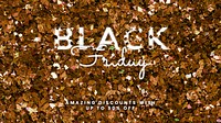 Black Friday vector golden glittery text sale advertisement poster