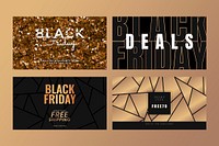 Black Friday vector luxurious text promotional advertising set