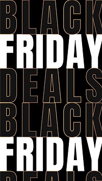 Vector Black Friday deals gold metallic text sale announcement banner