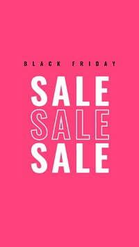 Glowing pink SALE vector Black Friday promotional banner template