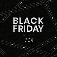 70% off Black Friday vector cross tape sale ad template