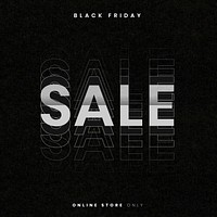 SALE vector Black Friday silver bold text promotional social ad