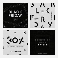 Vector sales Black Friday promotional ad template set