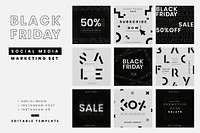 Black Friday vector discounts social media set