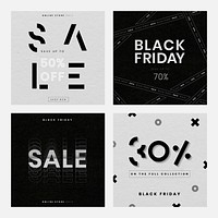 Black Friday vector sales announcement ad collection