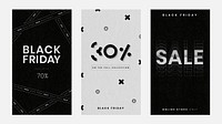 Vector sales Black Friday promotional ad banner set