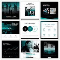 Business Instagram post template vector set