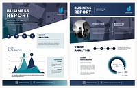 Business flyer template psd for annual report set