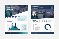 Business report vector flyer editable template