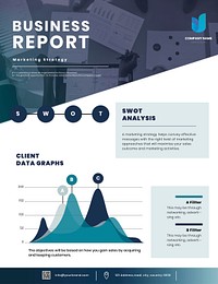 Business report psd flyer editable template 