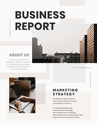 Business report psd flyer editable template 