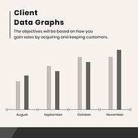 Client data analysis graph vector business editable template