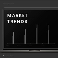 Business marketing trends graph vector editable template