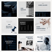 Business Instagram post template vector set