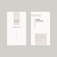 Beige business card vector editable template