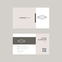 Beige business card vector editable template