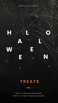 Halloween greeting vector template for social media story