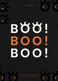 Boo! Halloween invitation template vector