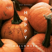 Happy Halloween greeting vector template for social media post