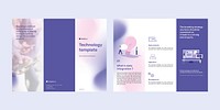 Editable technology brochure template psd set