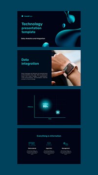 Technology presentation template vector set