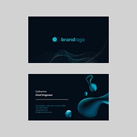 Technology name card template vector black background