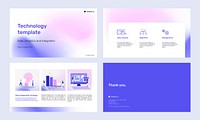 Purple gradient presentation template psd collection